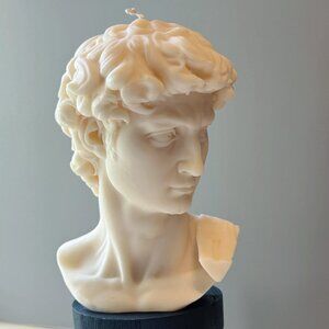 David Head Sculptural Candle – Large 11” Decorative Wax Bust